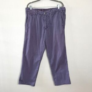 Paperbacks Chino Pants Mens 36S‎ Purple Cotton Twill 36x25 Hemmed Casual Classic